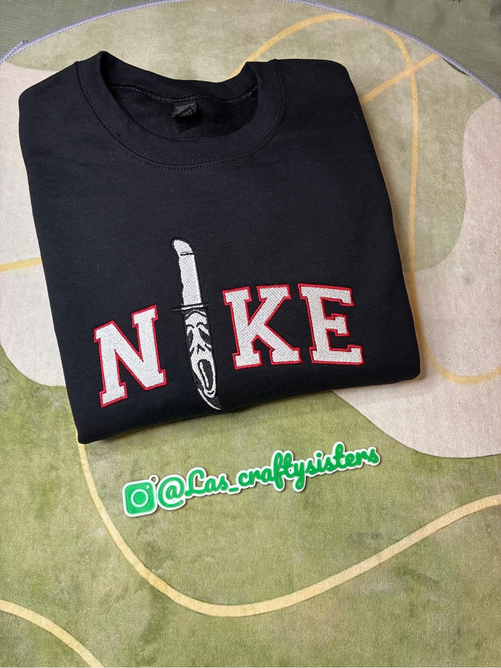 Custom embroidered “NIKE” crewneck